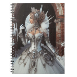 Caderno Espiral Steampunk Victorian Industrial Winter Ice Queen