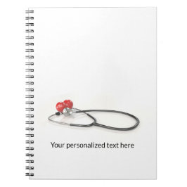 Caderno Espiral Stethoscope with Heart | Medical Care & Healthcare