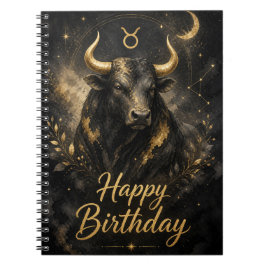 Caderno Espiral Stier Happy Birthday Sternzeichen Design