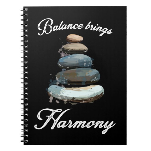 Caderno Espiral Stone Stacking Harmony Rock Balancing (Frente)