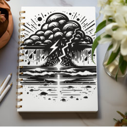 Caderno Espiral Storm Cloud and Lightning Art Notebook