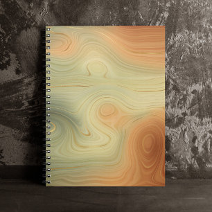 Caderno Espiral Strata de ouro   Pessegueiro Laranja Verde Queimad