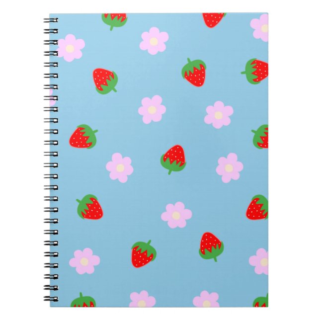 Caderno Espiral Strawberries & Flowers (Frente)