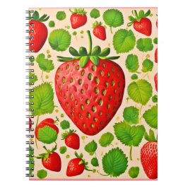 Caderno Espiral Strawberry Dadaist Trabalho de arte