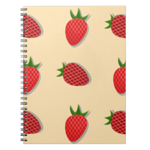 Caderno Espiral Strawberry pattern for fruit summertime good vibes