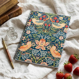 Caderno Espiral Strawberry Thef Artístico William Morris Notebook
