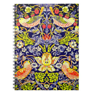 Caderno Espiral Strawberry Thef Birds William Morris