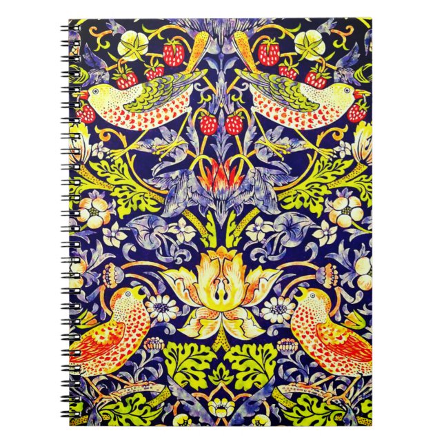 Caderno Espiral Strawberry Thef Birds William Morris (Frente)
