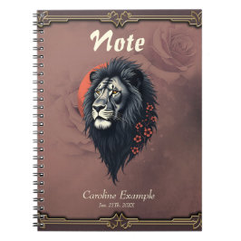 Caderno Espiral Strength and delicacy united, a black lion