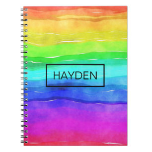 Caderno Espiral Stripes Arco-Íris Personalizadas