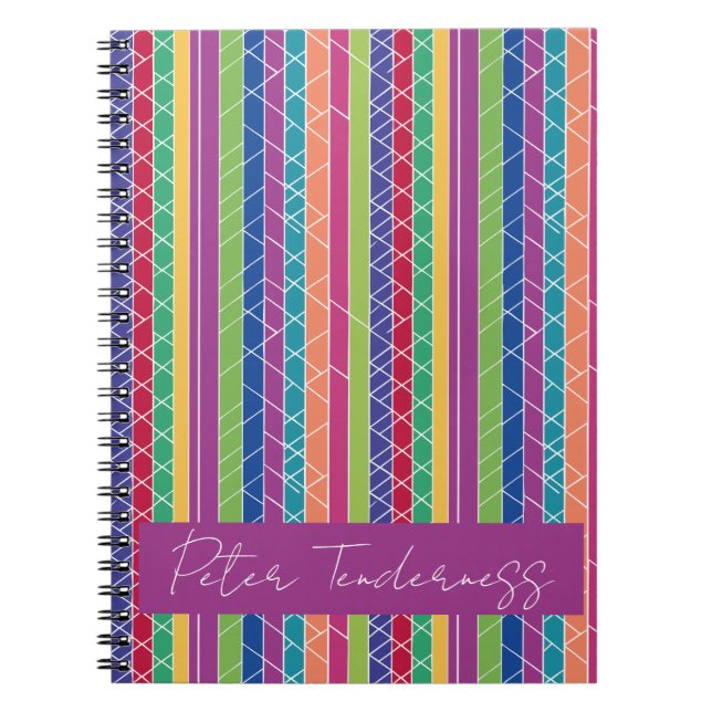 Caderno Espiral Stripes Coloridas (Frente)