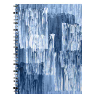 Caderno Espiral Stripes de Cor da Água Azul: Padrão Geométrico