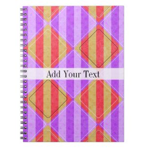 Caderno Espiral Stripes, Diamantes, Padrão Spot de Shirley Taylor