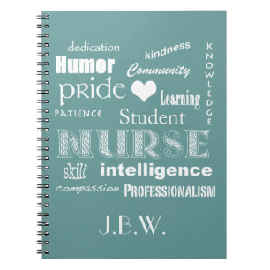 Caderno Espiral Student Nurse-Attributes+Heart/Personalize Name