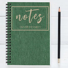 Caderno Espiral Stylish Rich Forest Green and Khaki Classic Spiral