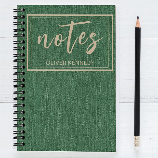 Caderno Espiral Stylish Rich Forest Green and Khaki Classic Spiral (Criador carregado)