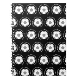 Caderno Espiral Sua Equipe de futebol em preto e branco