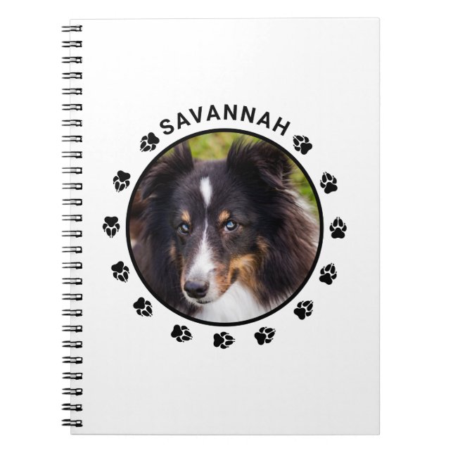 Caderno Espiral Sua Foto de Animal de Estimação Personalizada com  (Frente)