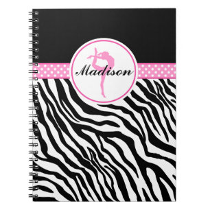 Caderno Espiral Sua ginástica conhecida do impressão da zebra co