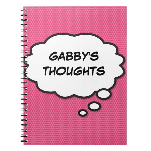 Caderno Espiral Sua Mensagem Pensou Em Diversão De Bolha Retrorna  (Frente)