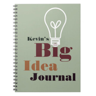 Caderno Espiral Suas cinzas modernas da ampola do jornal grande da
