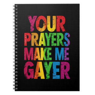 Caderno Espiral Suas Orações Me Tornam Mais Gay Bandeira do Orgulh