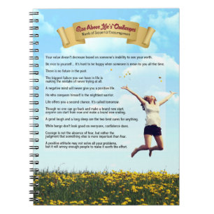 Caderno Espiral Suba acima dos desafios da vida - humor, esperanç