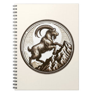 Caderno Espiral Subindo Montanha Capricórnio Aniversário Zodiac