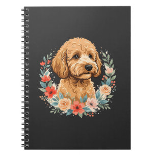 Caderno Espiral Sublimação Redonda de Cachorro Floral
