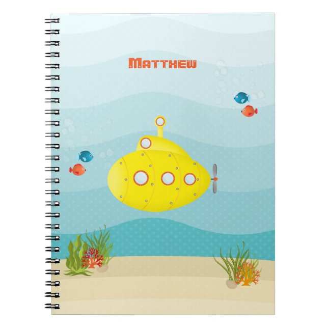 Caderno Espiral Submarino Amarelo Profundo (Frente)