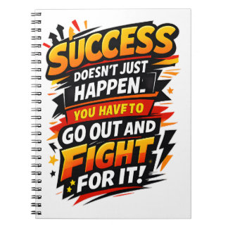 Caderno Espiral Success Fighter Quote