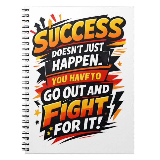 Caderno Espiral Success Fighter Quote (Frente)
