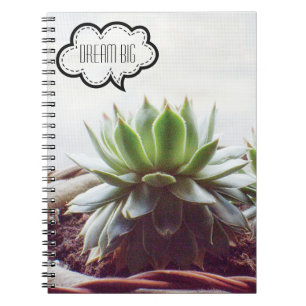 Caderno Espiral Suculente Aeonium Dream Grande Citação