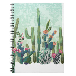 Caderno Espiral Suculentes Bonitos: Padrão Vintage Cactus
