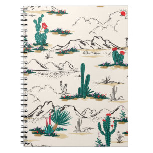 Caderno Espiral Suculentes De Cactus: Vintage Desert Floral.