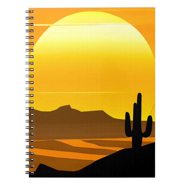 Caderno Espiral Sudoeste Desert Sunset com Mesas (Frente)