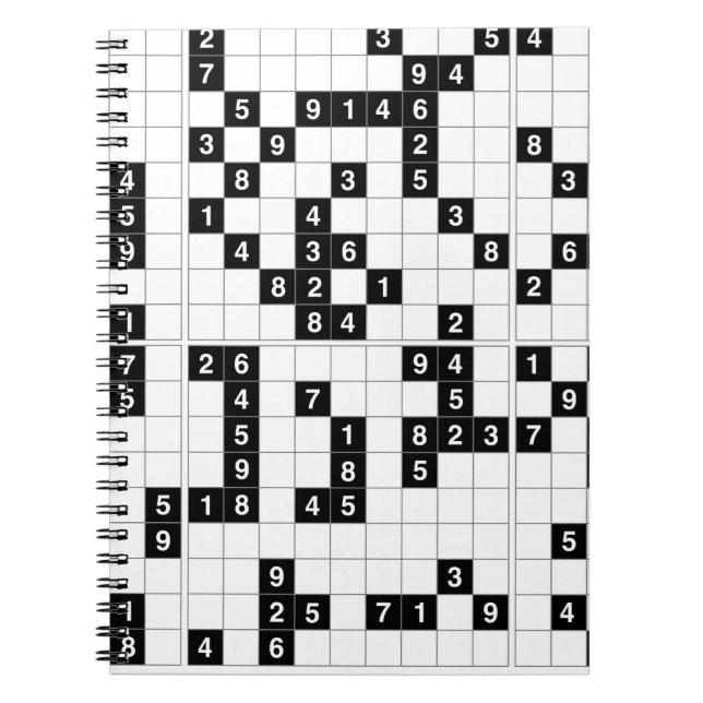 Caderno Espiral sudoku branco preto (Frente)