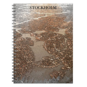 Caderno Espiral Suecia de Estocolmo Vista Céu