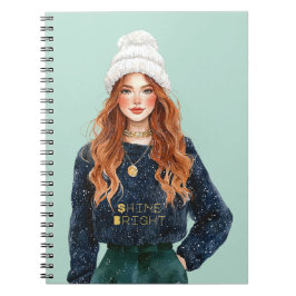 Caderno Espiral Suéter Azul Mint Redhead Brilhe Forte