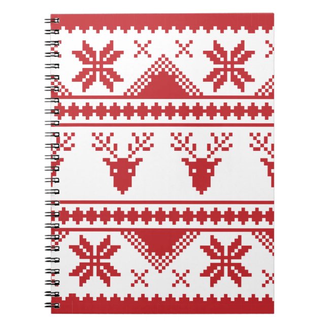 Caderno Espiral suéter de natal feio (Frente)