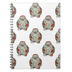 Caderno Espiral Suíno Lipstick Adorável