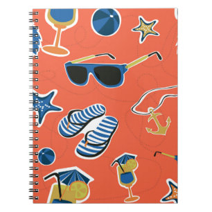 Caderno Espiral Summer Beach: Relaxando o Padrão Invisível.