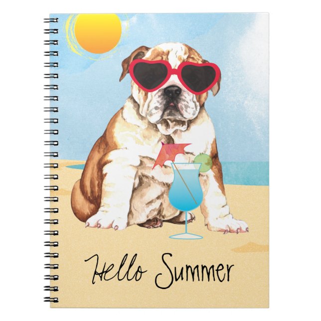 Caderno Espiral Summer Buldog (Frente)
