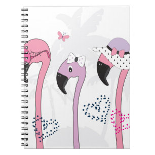 Caderno Espiral Summer Flamingo: Ilustração da Pratage.