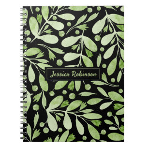 Caderno Espiral Summer Greenery - Espiral negro personalizado
