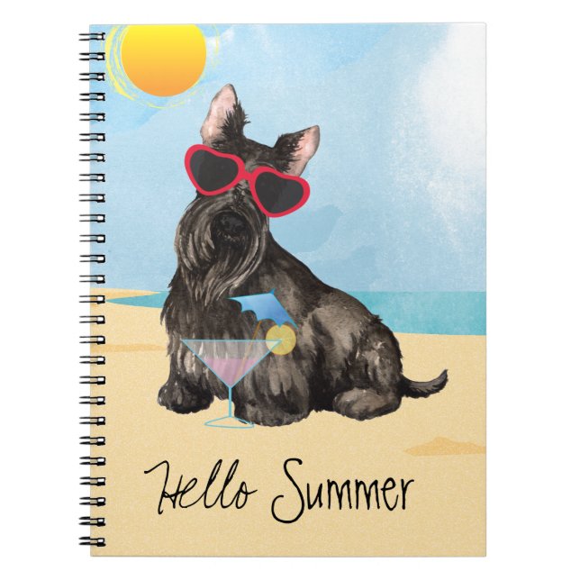 Caderno Espiral Summer Scottish Terrier (Frente)
