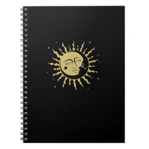 Caderno Espiral Sun Moon com anestesia Whimsigoth de bruxa dos ano