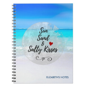 Caderno Espiral Sun Sand e Salty Kisses Tropical Beach