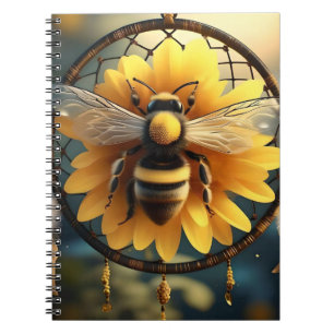 Caderno Espiral Sunflower Bee Dreamcatcher,