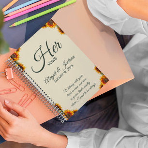 Caderno Espiral Sunflower Casou Seu Notebook Personalizável